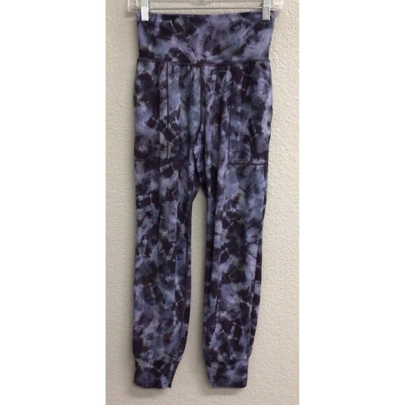 Athleta Salutation Jogger Stretch High Rise Pants Gray Active XXSP Tie Dye - Picture 1 of 8